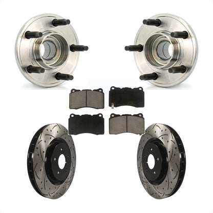 Kit de plaquettes de Rotor de frein, ensemble de roulements de moyeu avant, fente de perçage, pour Ford Mustang