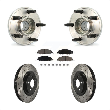Kit de plaquettes de Rotor de frein, ensemble de roulements de moyeu avant, fente de perçage, pour Ford Mustang