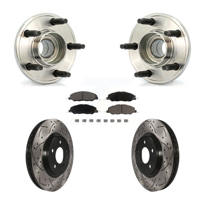 Kit de plaquettes de Rotor de frein, ensemble de roulements de moyeu avant, fente de perçage, pour Ford Mustang
