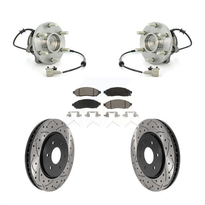 Kit de plaquettes de Rotor de frein, roulement de moyeu avant, fente de perçage, pour Nissan Frontier Pathfinde