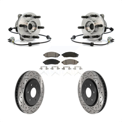 Kit de plaquettes de Rotor de frein, roulement de moyeu avant, fente de perçage, pour Nissan Frontier Pathfinde