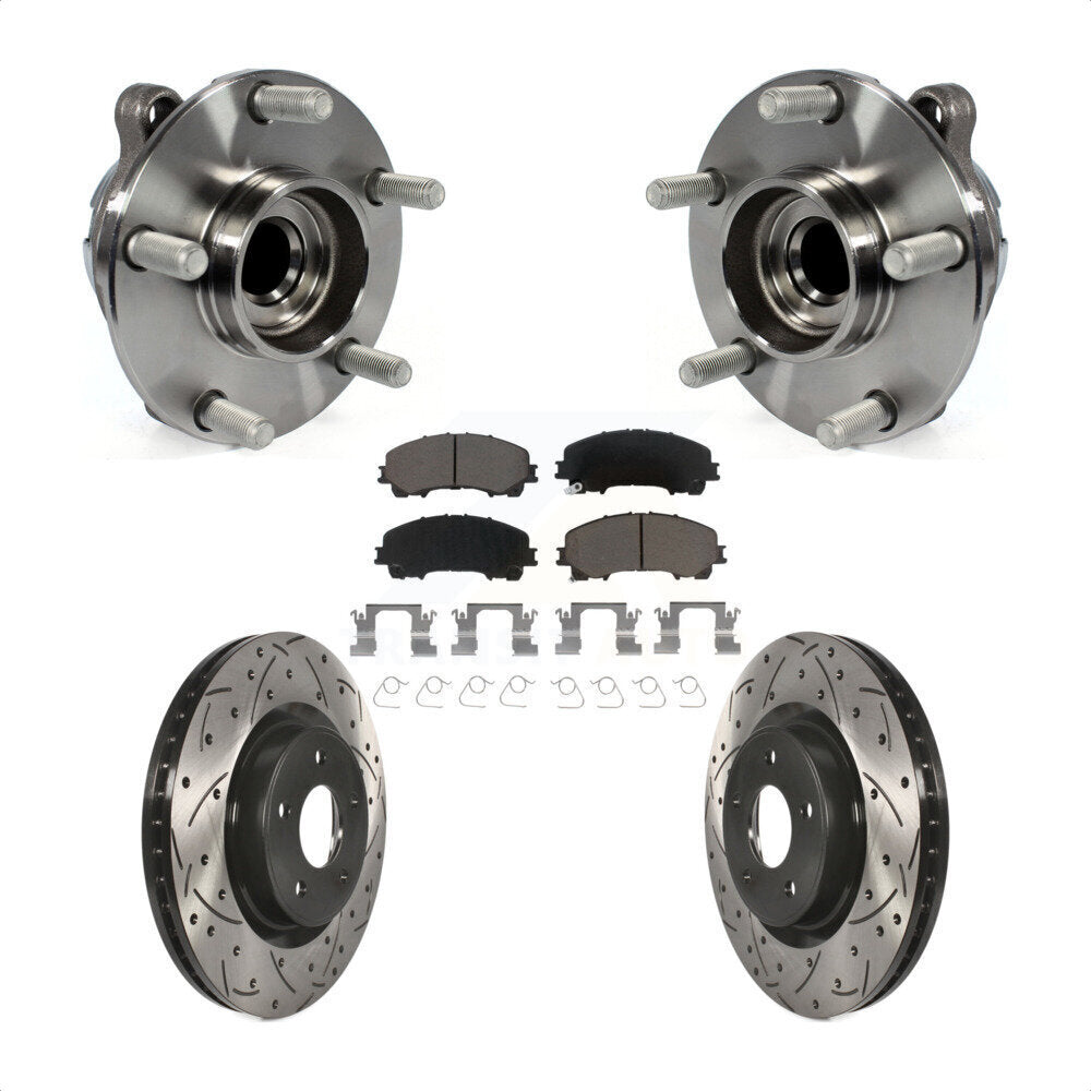 Kit de plaquettes de Rotor de frein, roulement de moyeu avant, fente percée, pour INFINITI Q50 QX50 Q60 RW
