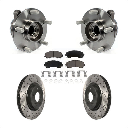 Kit de plaquettes de Rotor de frein, roulement de moyeu avant, fente percée, pour INFINITI Q50 QX50 Q60 RW