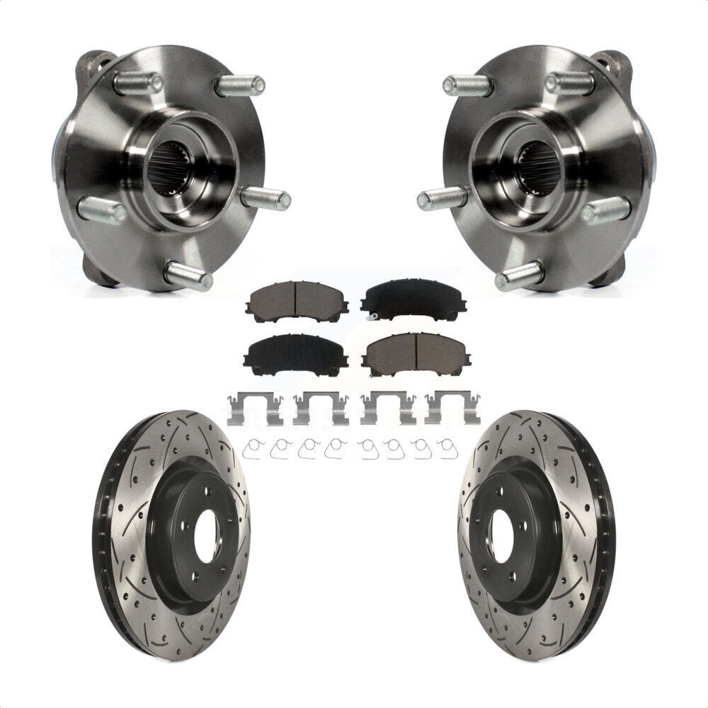 Kit de plaquettes de Rotor de frein, roulement de moyeu avant, fente percée, pour INFINITI Q50 QX50 Q60 AW