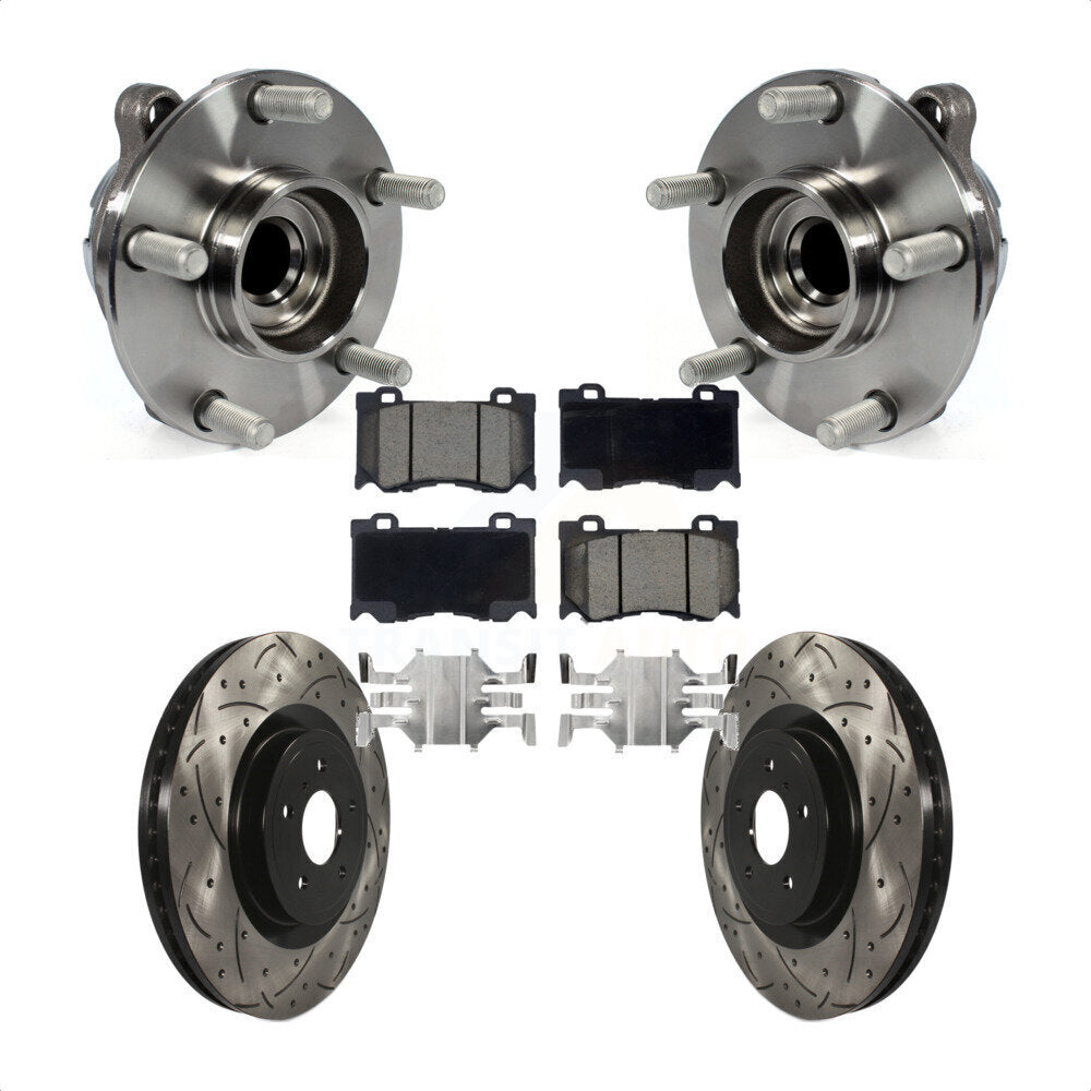 Kit de plaquettes de Rotor de frein, roulement de moyeu avant, fente de perçage, pour INFINITI Q50 G37 Nissan Q6