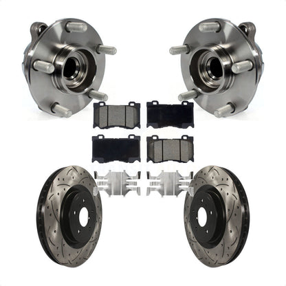 Kit de plaquettes de Rotor de frein, roulement de moyeu avant, fente de perçage, pour INFINITI Q50 G37 Nissan Q6