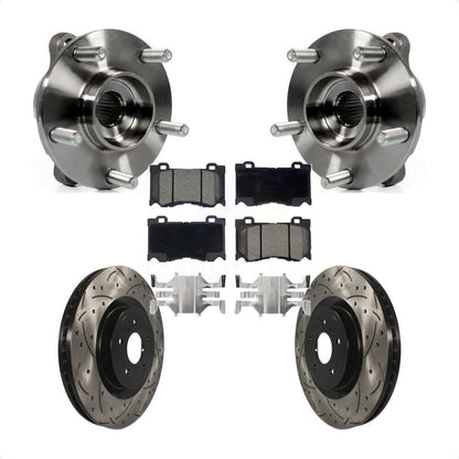 Kit de plaquettes de Rotor de frein, roulement de moyeu avant, fente percée, pour INFINITI Q50 Q60 M37 FX5