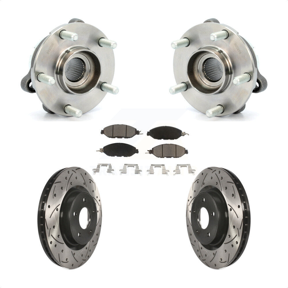 Kit de plaquettes de Rotor de frein, roulement de moyeu avant, fente percée, pour Nissan Pathfinder Muran