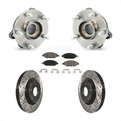Kit de plaquettes de Rotor de frein, roulement de moyeu avant, fente percée, pour Nissan Pathfinder Muran
