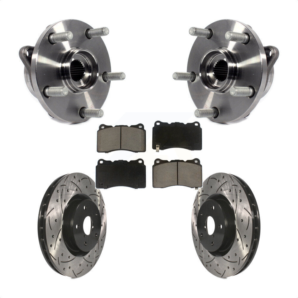 Kit de plaquettes de Rotor de frein, roulement de moyeu avant, fente de perçage, pour Subaru Impreza WRX ST