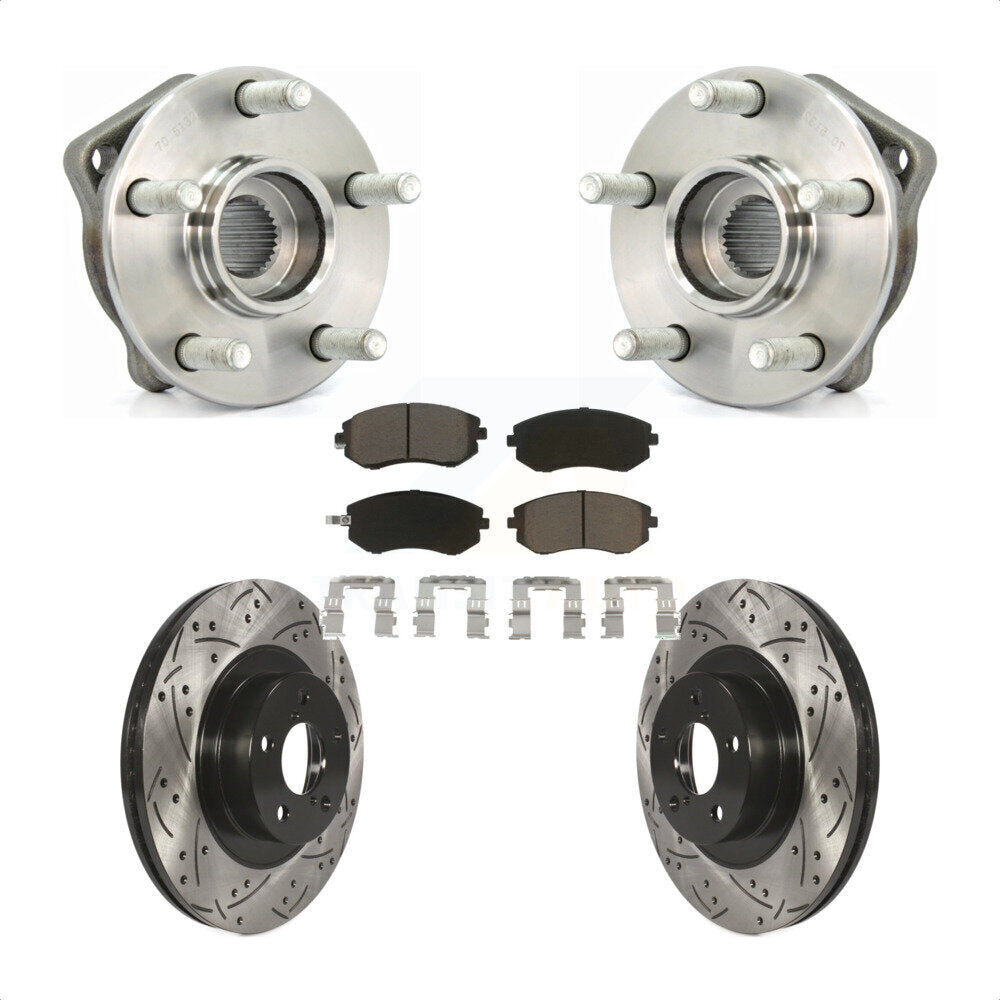 Kit de plaquettes de Rotor de frein, roulement de moyeu avant, fente de perçage, pour Subaru Outback Forester WR