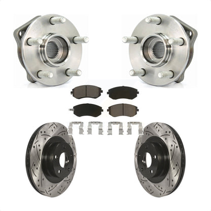 Kit de plaquettes de Rotor de frein, roulement de moyeu avant, fente de perçage, pour Subaru Outback Forester WR