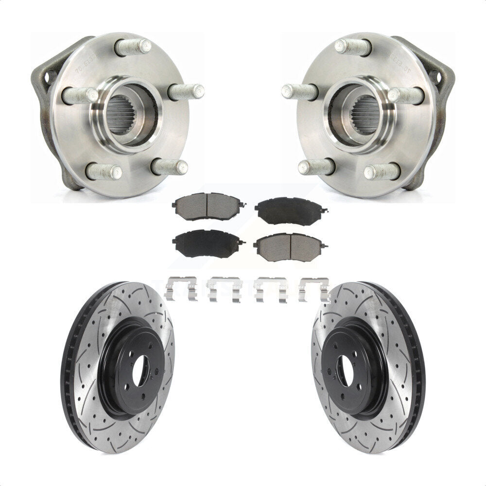 Kit de plaquettes de Rotor de frein, roulement de moyeu avant, fente de perçage, pour Subaru Outback Legac