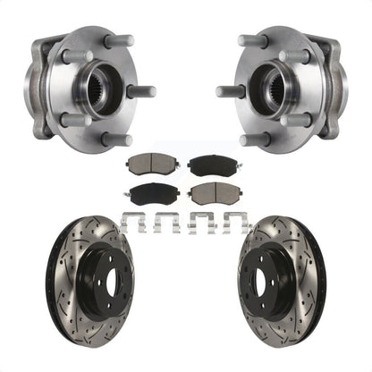 Ensemble de roulement de moyeu avant, Rotor de frein à fente percé et Kit de plaquettes pour Subaru Imprez