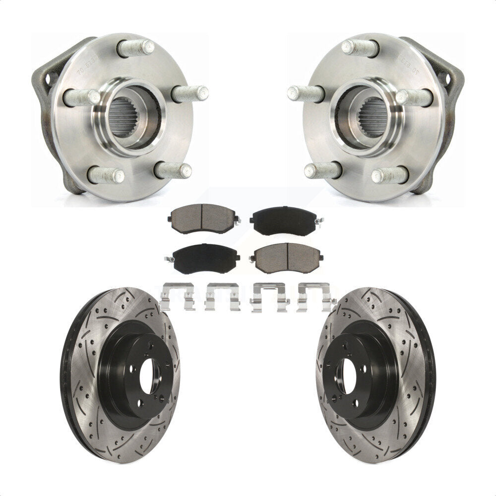 Kit de plaquettes de Rotor de frein, roulement de moyeu avant, fente de perçage, pour Subaru Impreza Forester X