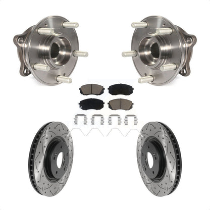 Kit de plaquettes de Rotor de frein, roulement de moyeu avant, fente percée, pour Hyundai Sonata Kia Optim