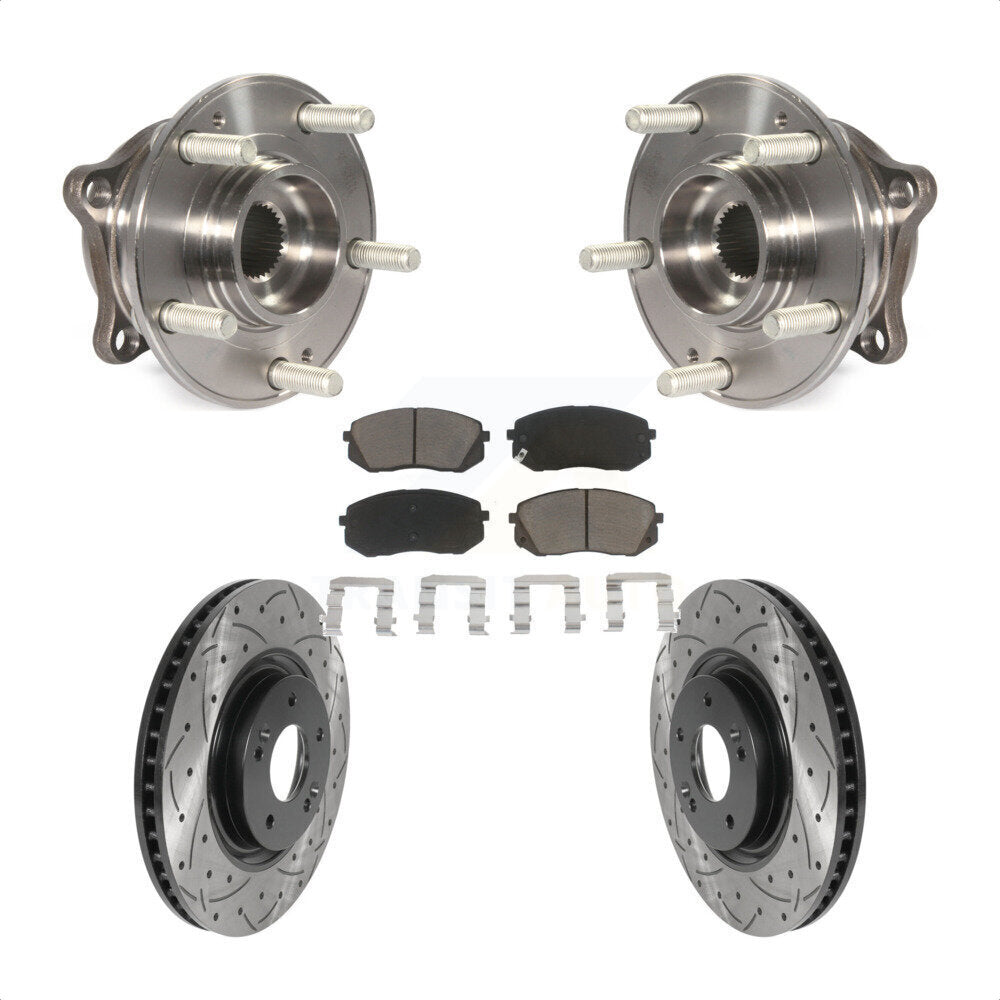 Kit de plaquettes de Rotor de frein, roulement de moyeu avant, fente percée, pour Hyundai Tucson Sonata Ki