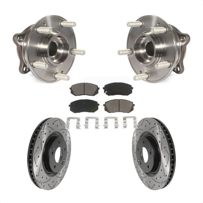 Kit de plaquettes de Rotor de frein, roulement de moyeu avant, fente percée, pour Hyundai Tucson Sonata Ki