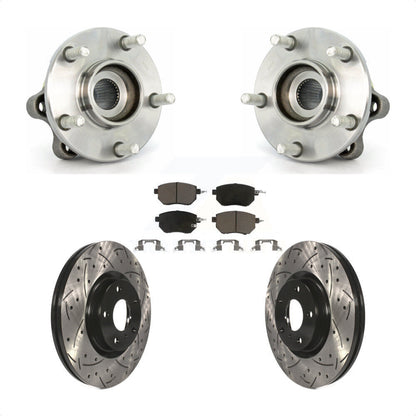 Kit de rotor et de plaquettes de frein à fente percée, roulement de moyeu avant, pour Nissan Muran 2005 – 2007
