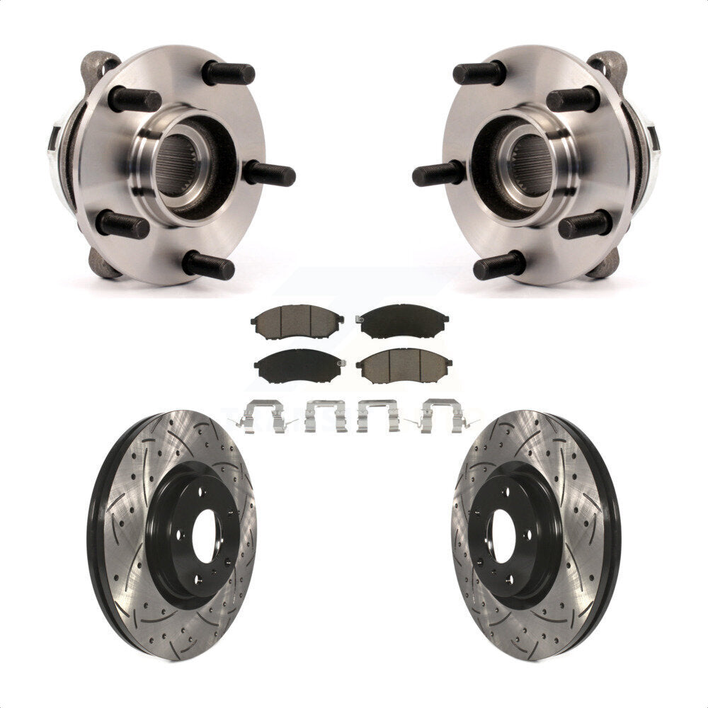 Kit de plaquettes de Rotor de frein, ensemble de roulements de moyeu avant, fente de perçage, pour Nissan Muran