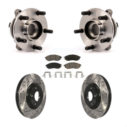 Kit de plaquettes de Rotor de frein, ensemble de roulements de moyeu avant, fente de perçage, pour Nissan Muran
