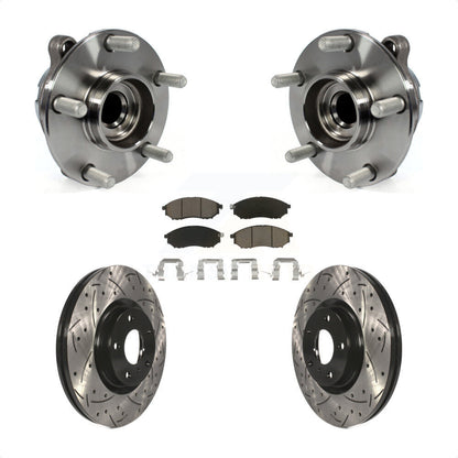 Kit de plaquettes de Rotor de frein, roulement de moyeu avant, fente percée, pour INFINITI EX35 Nissan 370