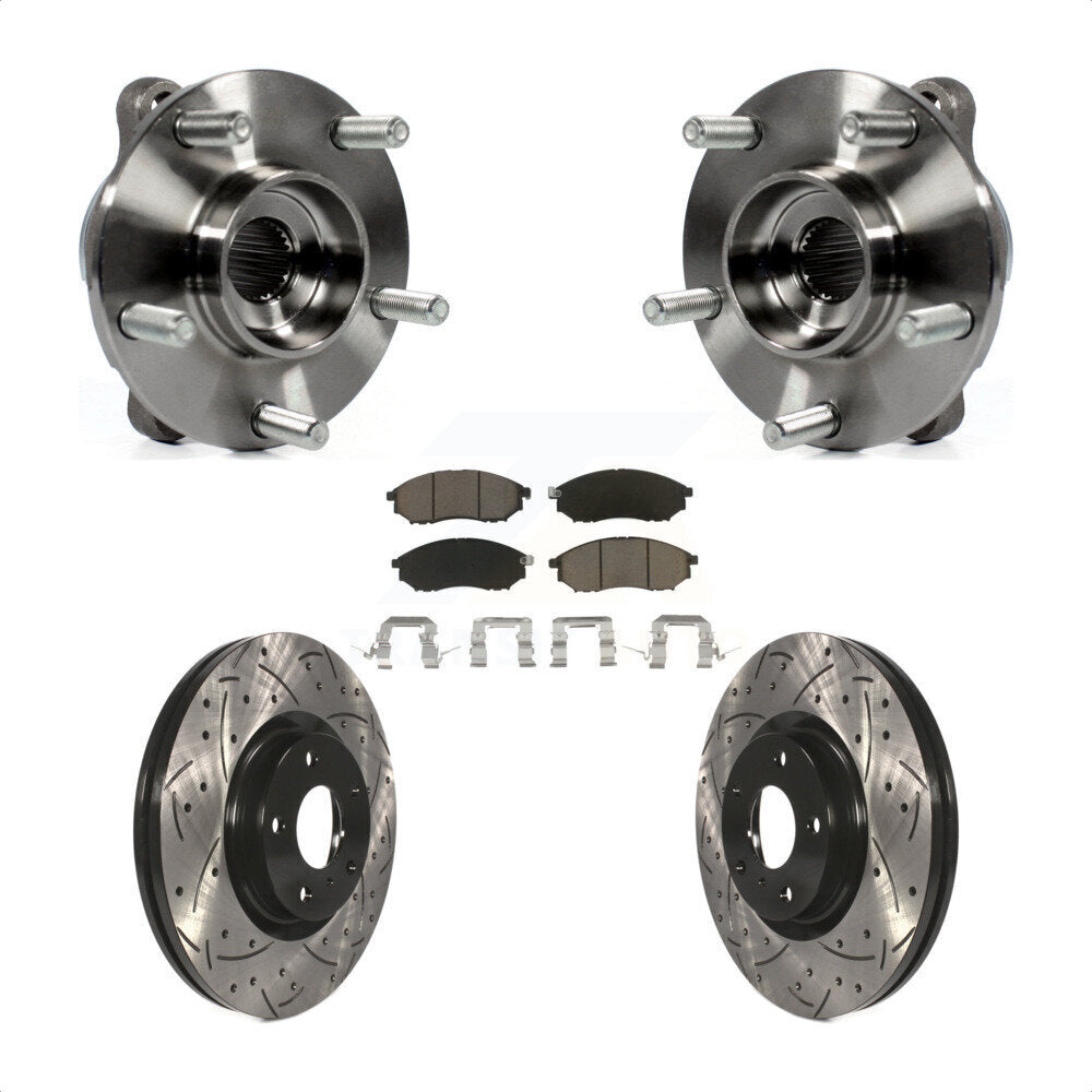 Kit de plaquettes de Rotor de frein, roulement de moyeu avant, fente de perçage, pour INFINITI G37 EX35 G35 QX5