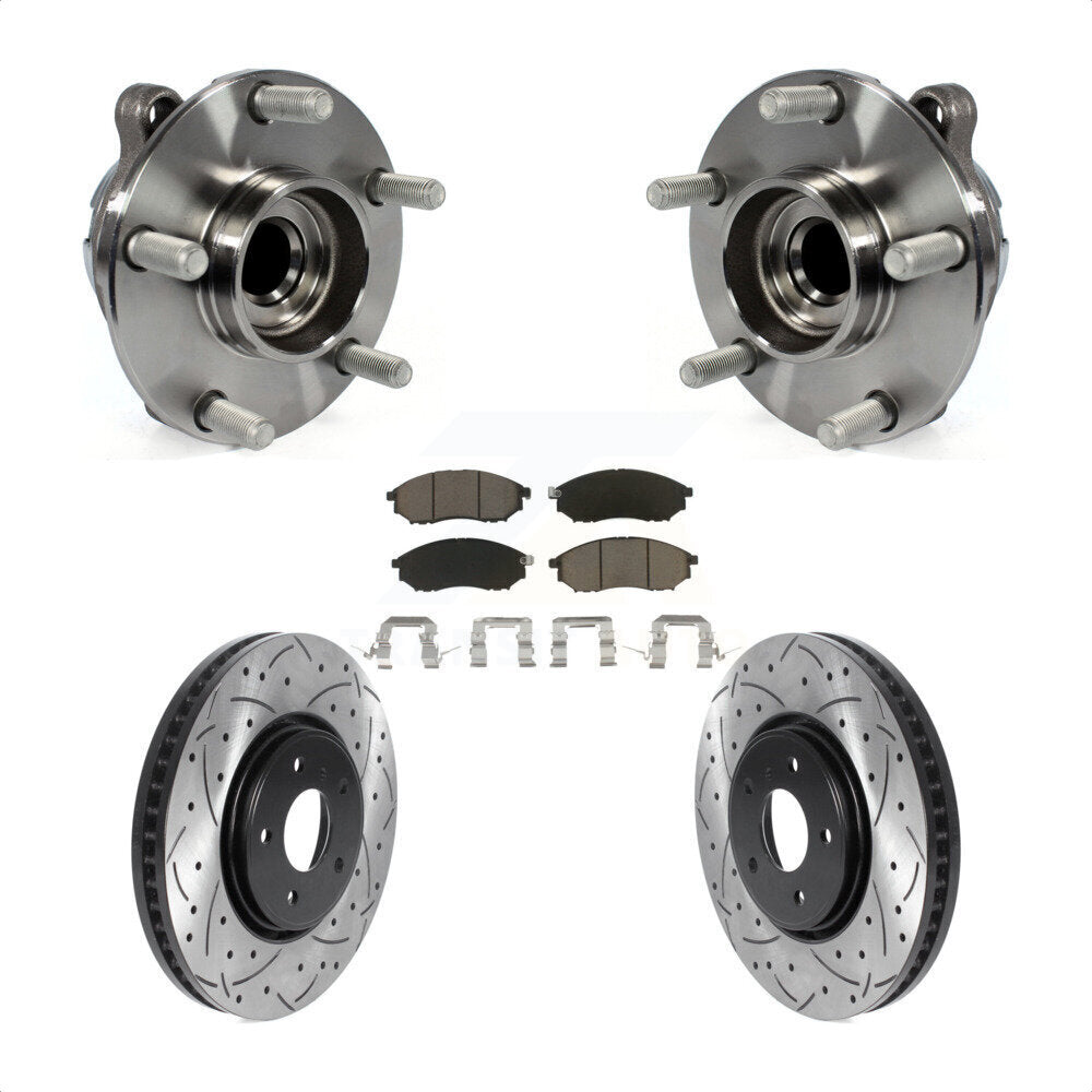 Kit de plaquettes de Rotor de frein, roulement de moyeu avant, fente de perçage, pour INFINITI FX35 FX37 RW