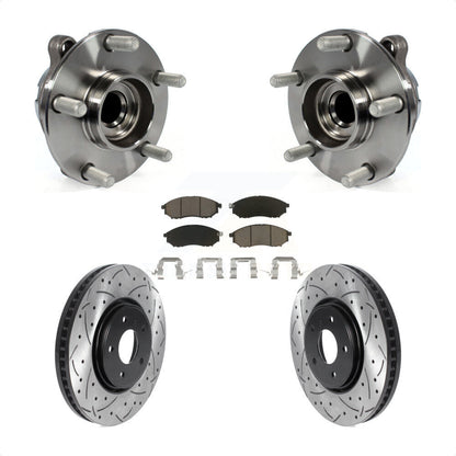 Kit de plaquettes de Rotor de frein, roulement de moyeu avant, fente de perçage, pour INFINITI FX35 FX37 RW