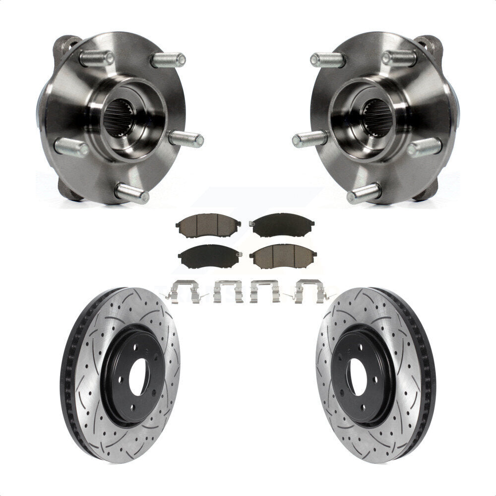 Kit de Rotor et de plaquettes de frein à fente percée, roulement de moyeu avant pour INFINITI FX35 FX37 FX4