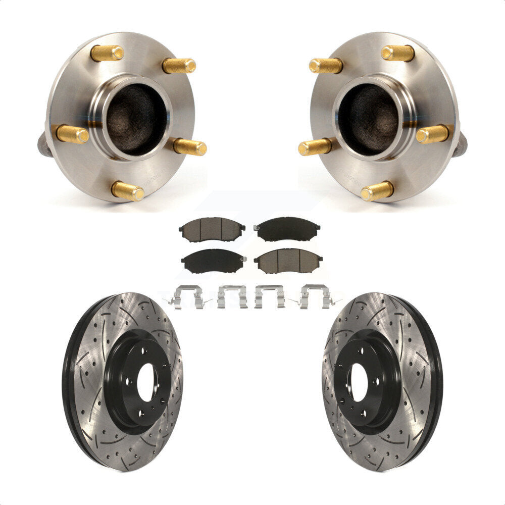 Kit de plaquettes de Rotor de frein, roulement de moyeu avant, fente percée, pour INFINITI G35 Nissan 350