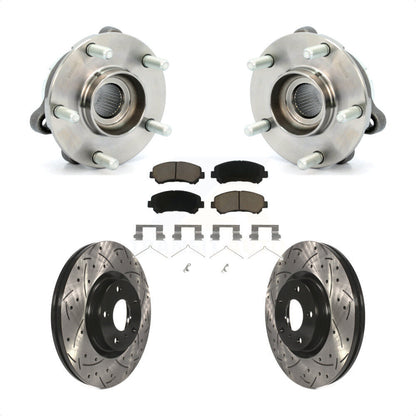 Kit de plaquettes de Rotor de frein, ensemble de roulements de moyeu avant, fente de perçage, pour Nissan Maxim