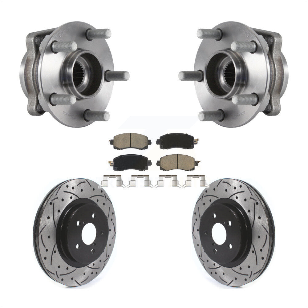 Kit de plaquettes de Rotor de frein, roulement de moyeu avant, fente percée, pour Subaru Crosstrek Imprez