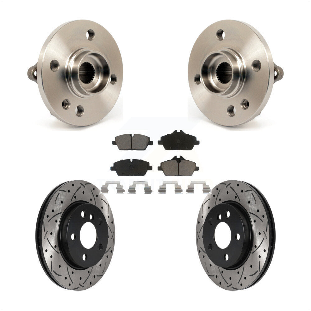 Kit de plaquettes de Rotor de frein, roulement de moyeu avant, fente de perçage, pour Mini Cooper 2014 – 2015 1.6