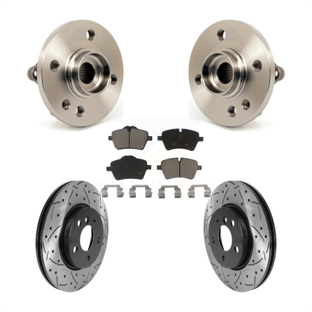 Kit de plaquettes de Rotor de frein, roulement de moyeu avant, fente de perçage, pour Mini Cooper 2014 – 2015 1.6