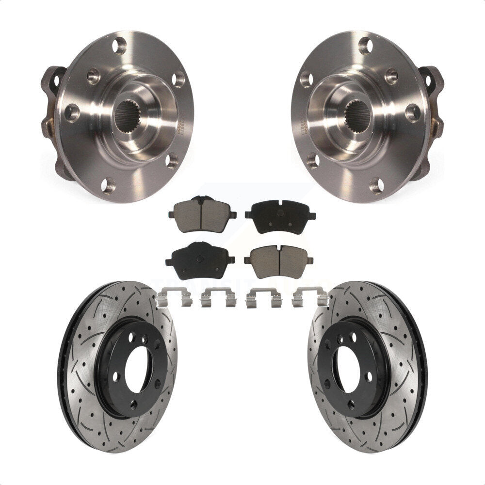 Kit de plaquettes de Rotor de frein, roulement de moyeu avant, fente de perçage, pour Mini Cooper Countryma