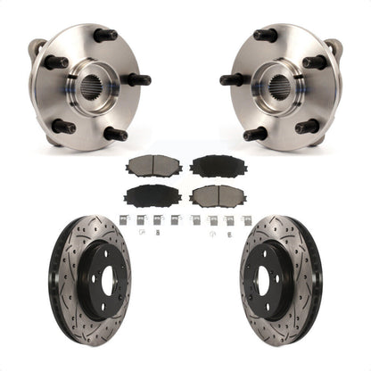 Kit de plaquettes de Rotor de frein, roulement de moyeu avant, fente percée, pour Toyota RAV4 Prius V Scio