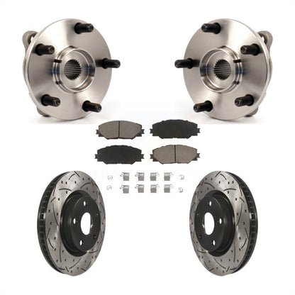 Kit de plaquettes de Rotor de frein, roulement de moyeu avant, fente percée, pour Toyota RAV4 Scion Coroll