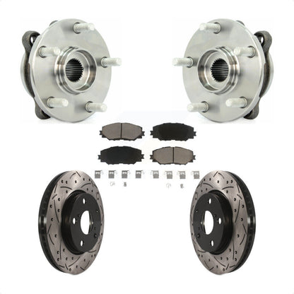 Kit de plaquettes de Rotor de frein à fente percée, roulement de moyeu avant pour Toyota RAV4 L 2013 – 2018