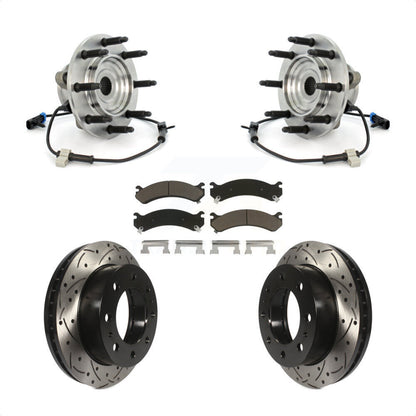 Kit de plaquettes de Rotor de frein, roulement de moyeu avant, fente percée, pour GMC Chevrolet Sierra 250