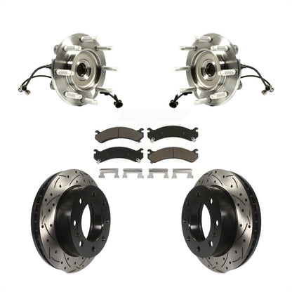 Kit de plaquettes de Rotor de frein, roulement de moyeu avant, fente percée, pour GMC Chevrolet Sierra 250