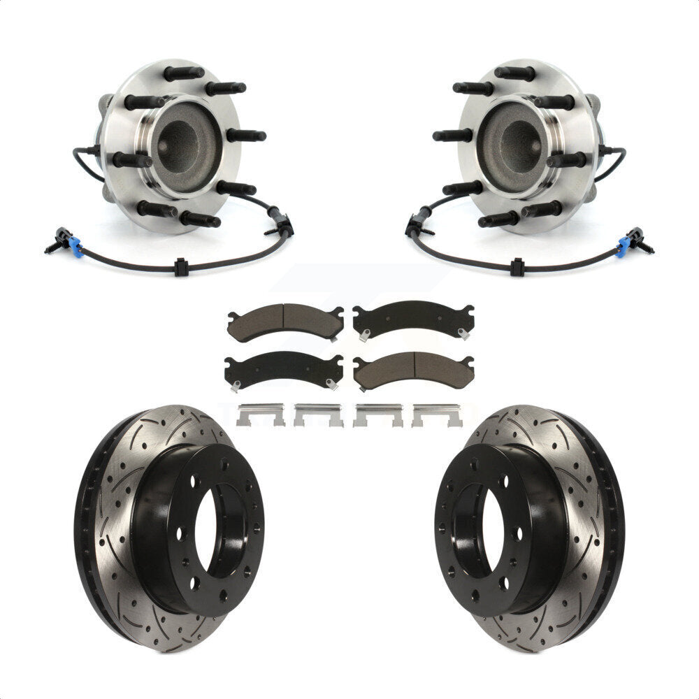 Kit de plaquettes de Rotor de frein, roulement de moyeu avant, fente de perçage, pour Chevrolet GMC Express 250