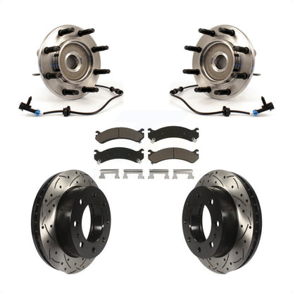 Kit de plaquettes de Rotor de frein, roulement de moyeu avant, fente percée, pour Chevrolet GMC Sierra 250