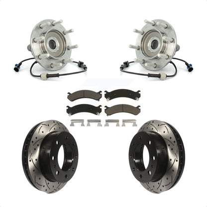 Kit de plaquettes de Rotor de frein, roulement de moyeu avant, fente percée, pour Chevrolet GMC Sierra 350