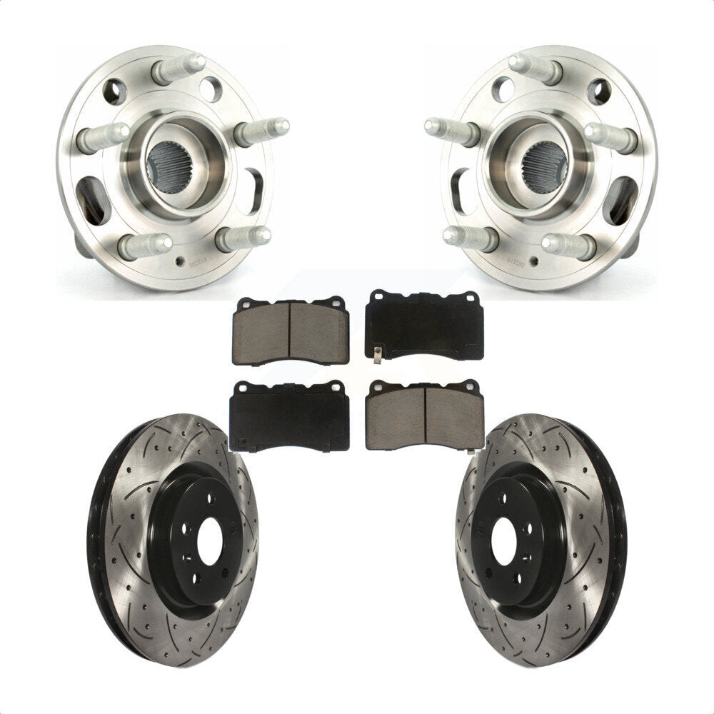 Ensemble de roulement de moyeu avant, fente de perçage revêtue, Kit de plaquettes de Rotor de frein pour Buick Rega