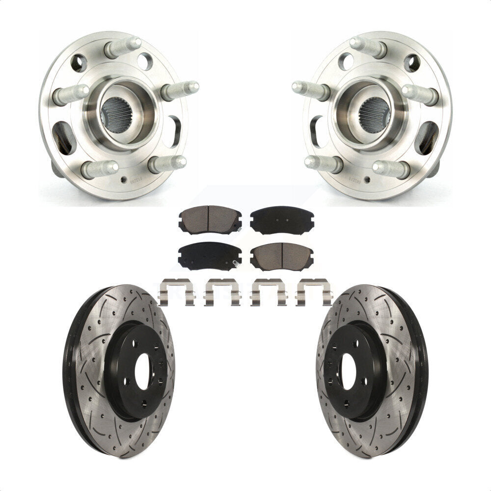 Kit de plaquettes de Rotor de frein, roulement de moyeu avant, fente de perçage, pour Chevrolet Equinox GMC Buic