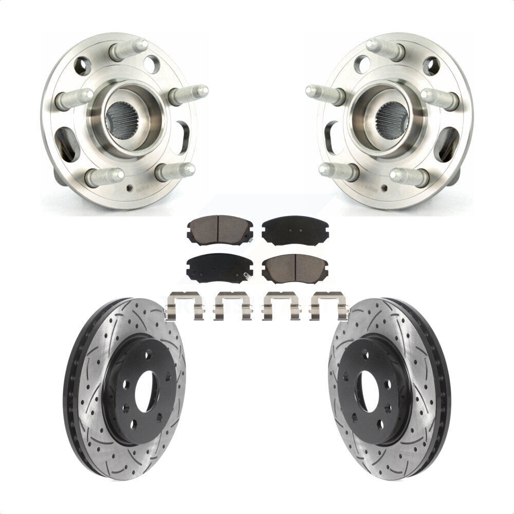 Kit de plaquettes de Rotor de frein, roulement de moyeu avant, fente de perçage, pour Chevrolet Malibu Buic