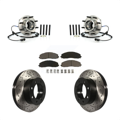 Kit de plaquettes de Rotor de frein, roulement de moyeu avant, fente de perçage, pour Ford F-250 Super Duty F-35