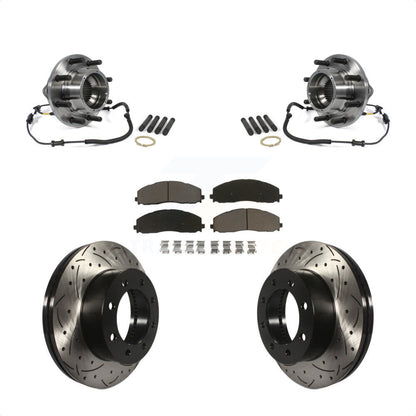 Kit de plaquettes de Rotor de frein, roulement de moyeu avant, fente percée, pour Ford F-350 Super Duty 4W