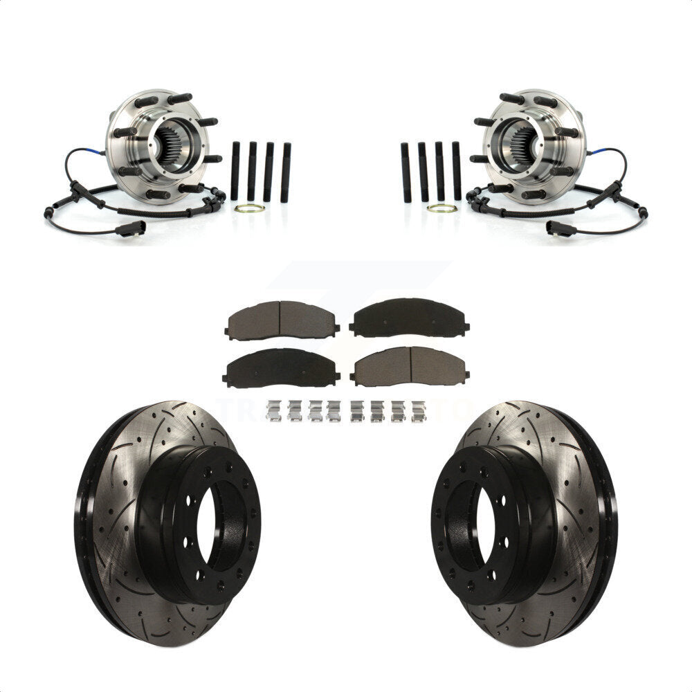 Kit de plaquettes de Rotor de frein, roulement de moyeu avant, fente percée, pour Ford F-250 Super Duty 4W